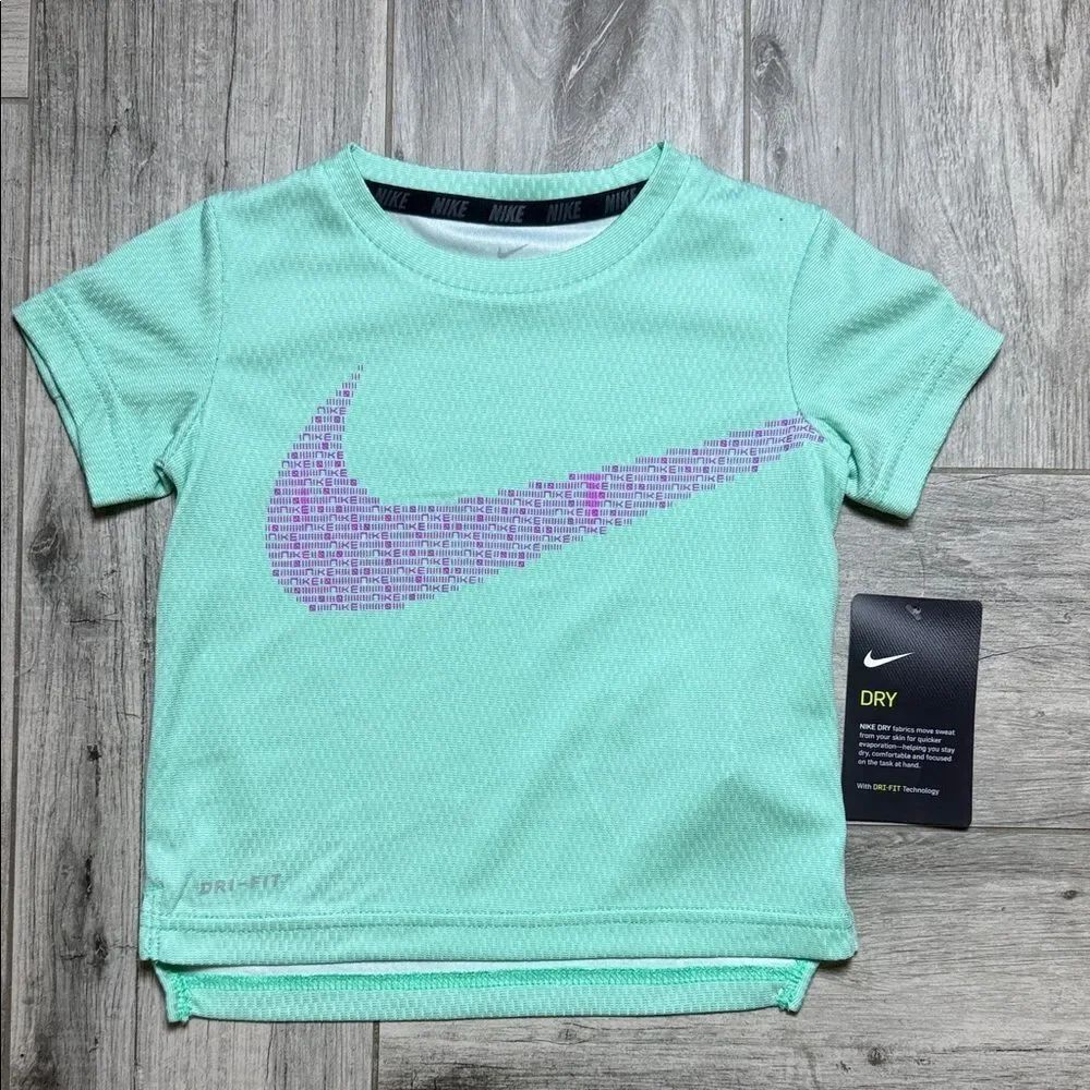 Nike Dry Fit Kids Tee with Large Swoosh Logo